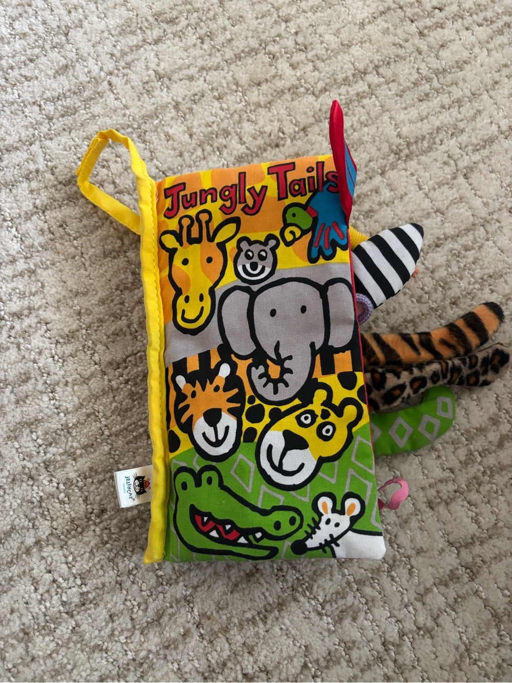 Jellycat Jungly Tails Soft Activity Toy Book - Multi-Color